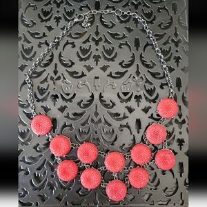 Red Accent Chunky Statement Necklace